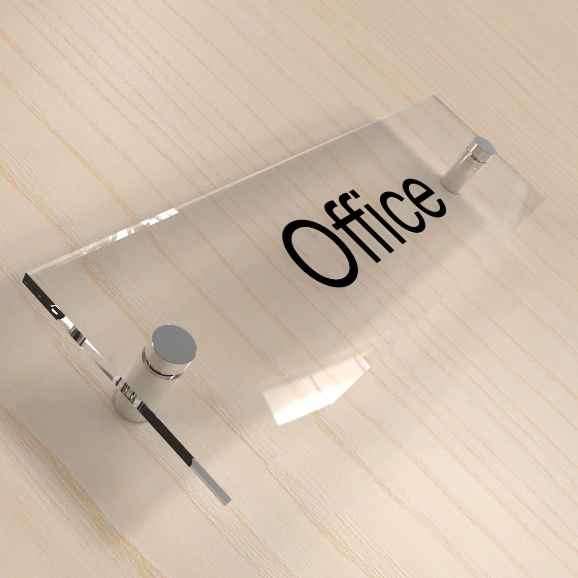 Office Door Plaques Clear Acrylic Choice of Stock Text Etsy UK