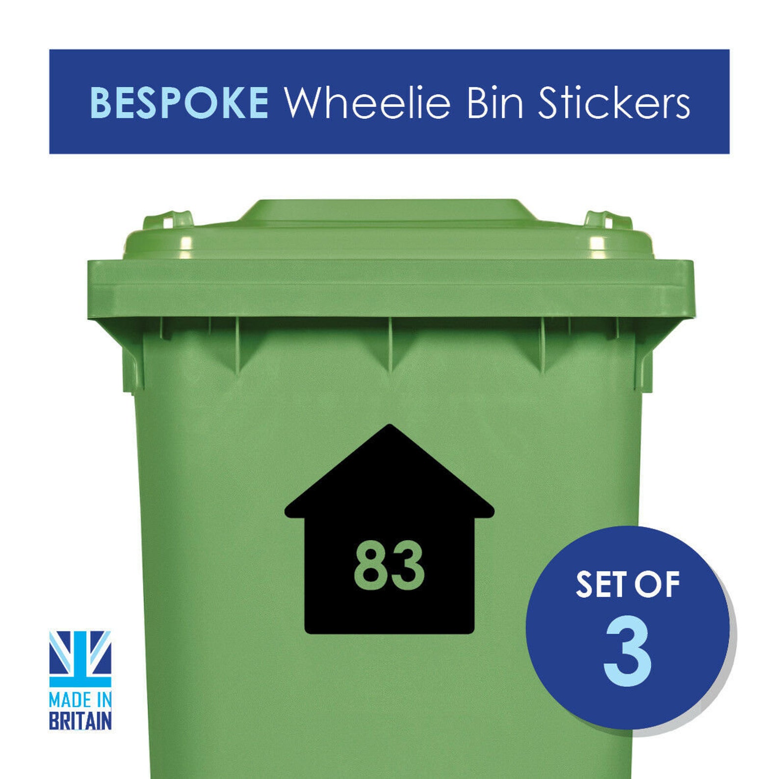 Wheelie Bin Number Stickers Custom Dustbin House Graphic Etsy UK