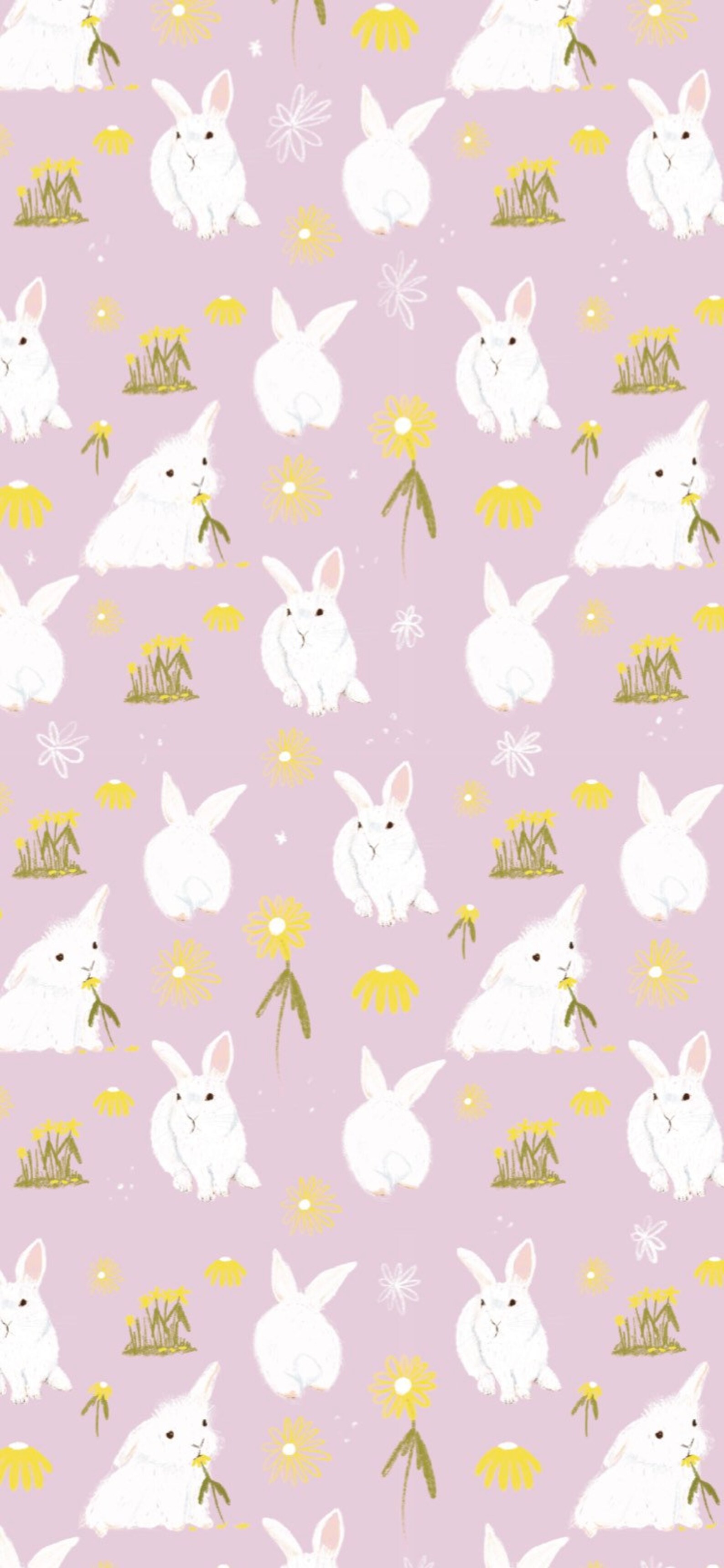 Rabbit Wrapping Paper White Bunnies Illustration Gift Wrap | Etsy UK