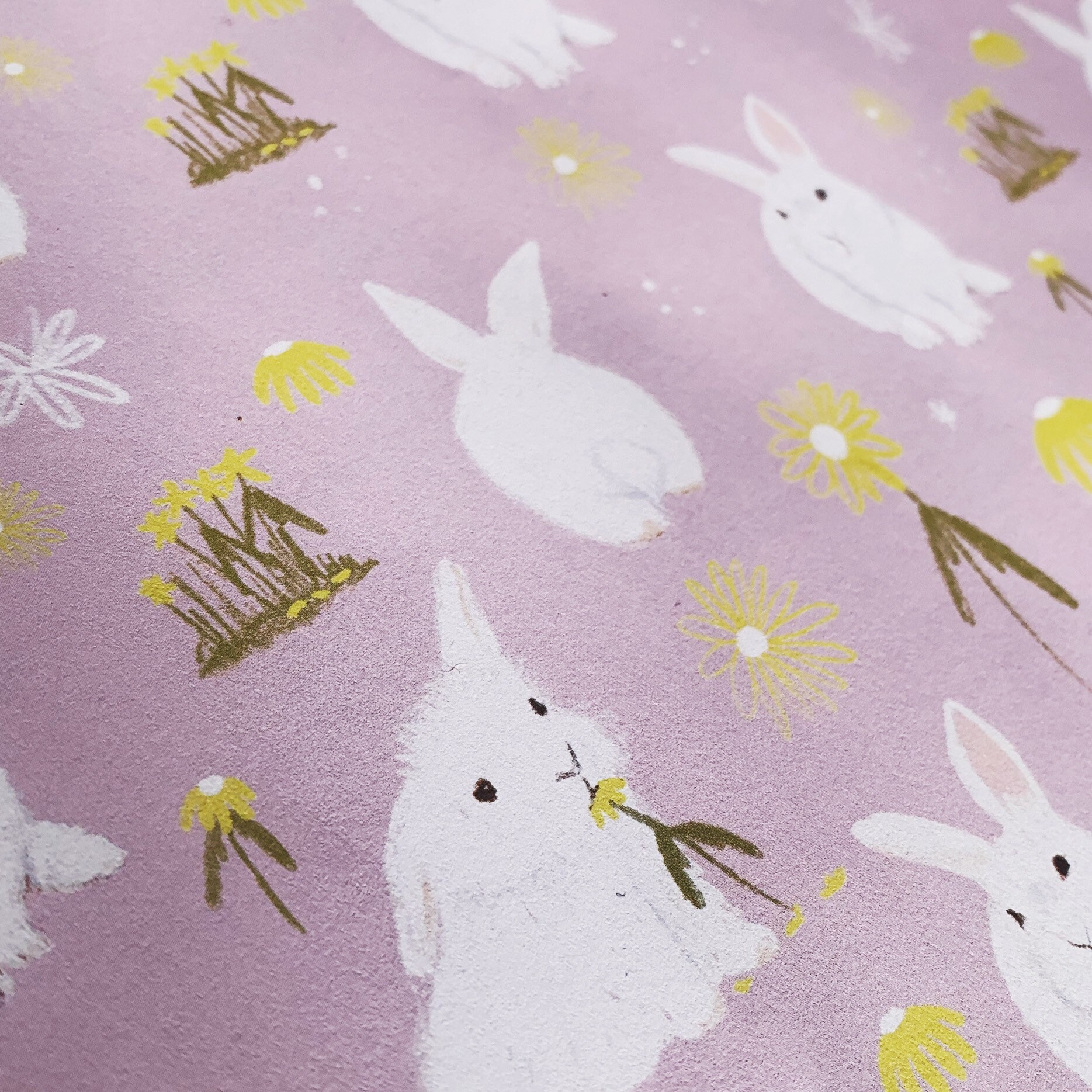 Rabbit Wrapping Paper White Bunnies Illustration Gift Wrap Etsy UK