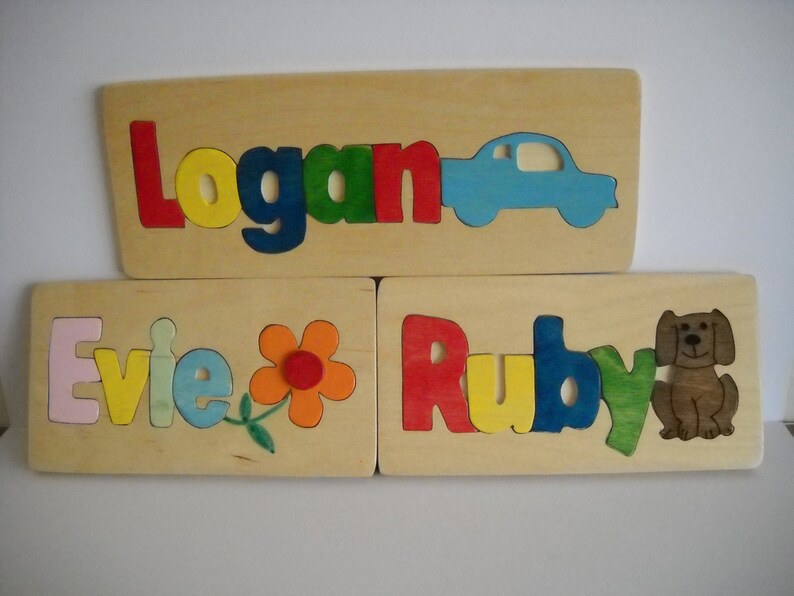 Personalised Name Puzzle Trays/ Puzzles 1-8 letters | Etsy