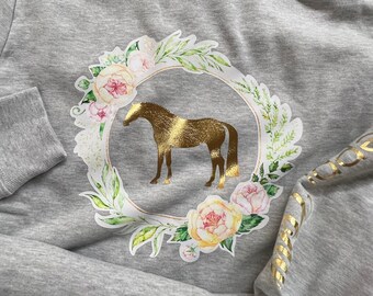 Adult Floral PPC Horse Logo Wreath