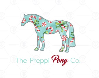 Adult Holiday Candy-Cane PPC Horse Logo