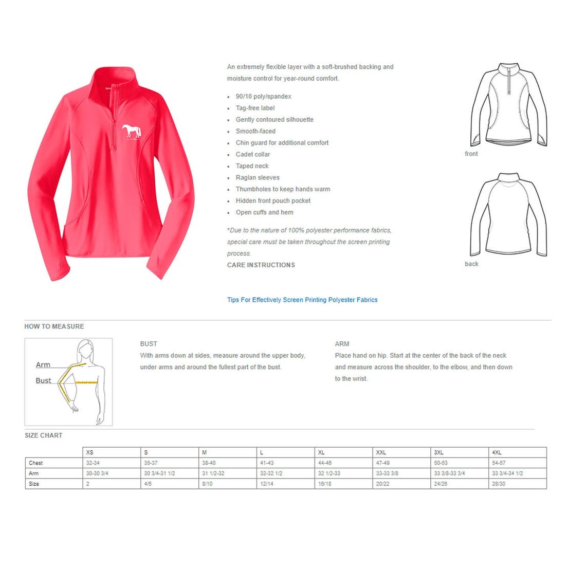 Quarter Zip Fleece Fitted Pullover Etsy