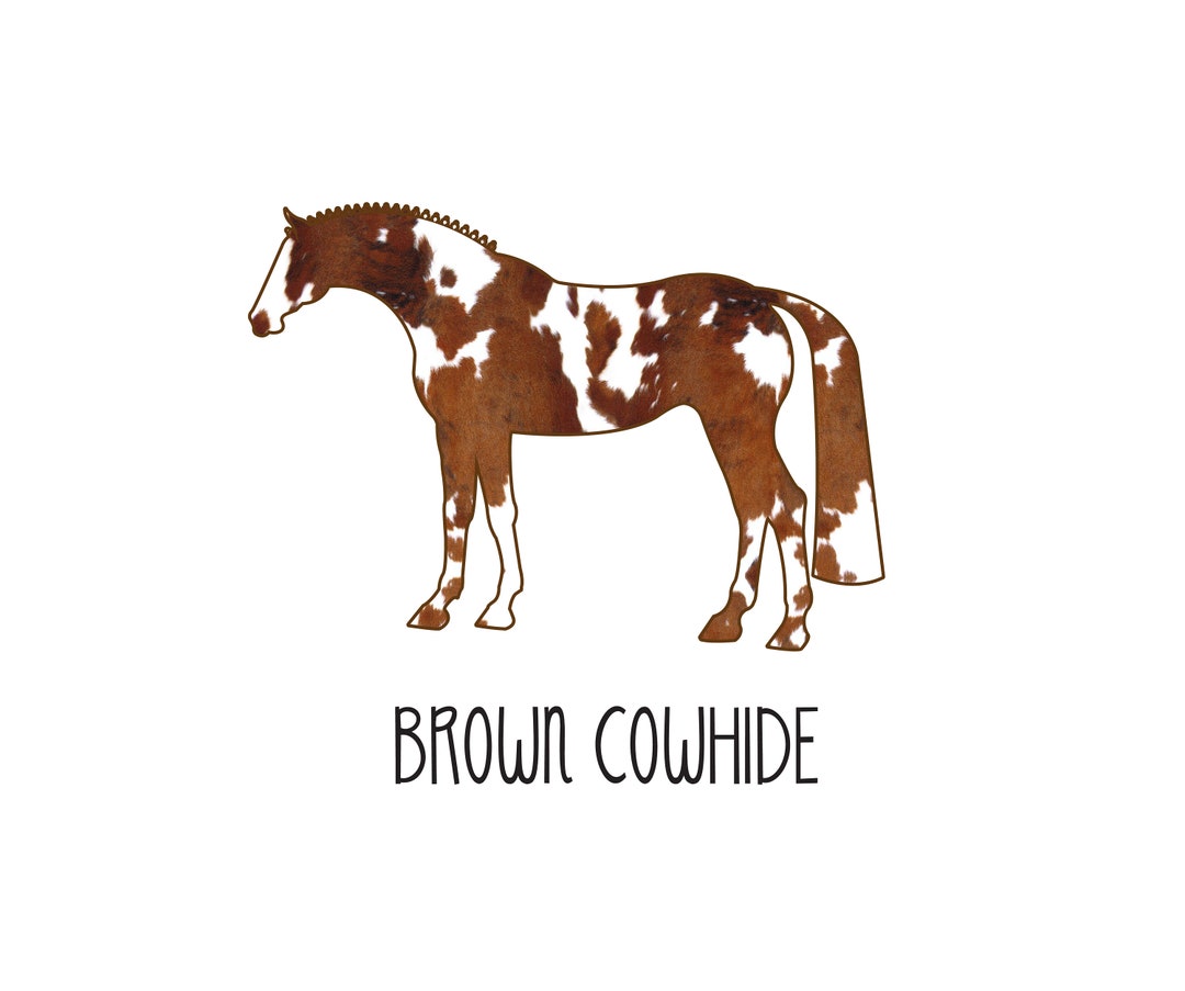 Cowhide Sticker Brown Cowhide PPC Horse Sticker Outdoor Rated - Etsy