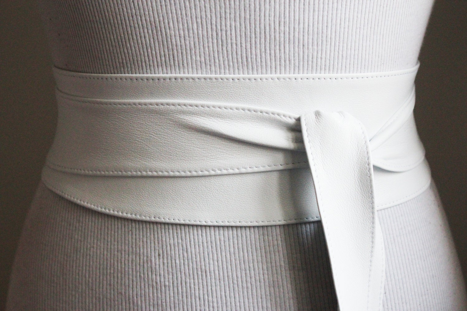 White soft Leather Obi Belt Corset Belt Real Leather Belts Etsy