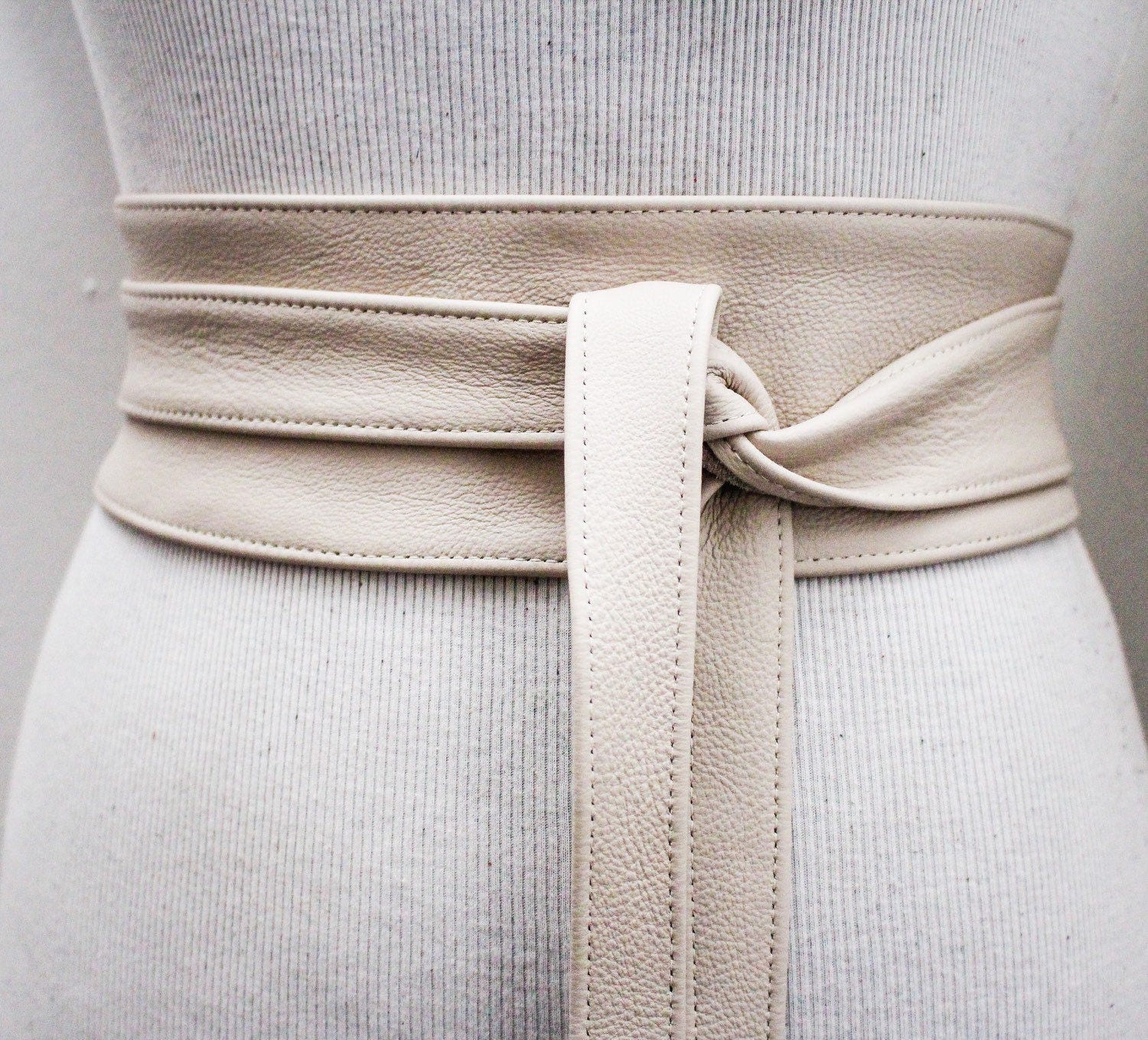 Cream Leather Obi Belt Waist Belt Obi belt Leather Belt | Etsy
