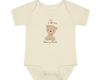 I Love You Beary Much Baby Onesie®. Adorable Animal Themed Bodysuit for baby girls and boys. Perfect New Mom Gift!