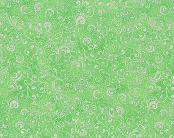 Suite Christmas Fabric Metallic Scroll