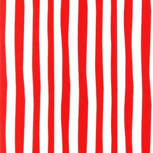 Dr Seuss Cat & The Hat 3 Striped Fabric Red