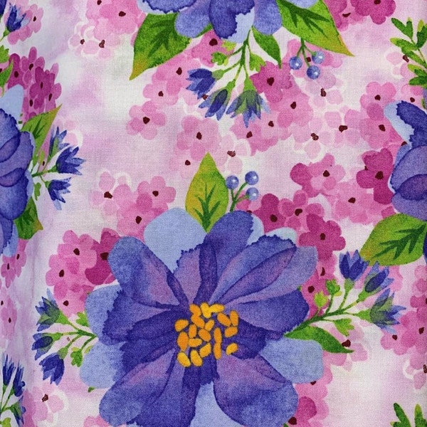 Pressed Flowers Northcott Fabric Etsy