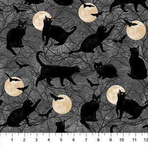 Northcott Black Cat Capers Fabric Collection