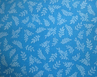 Quilting Treasures Teal w/Leaves Pattern Fabric 150