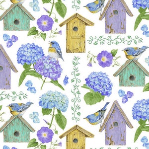Henry Glass & Co Hydrangea Birdsong Fabric Collection