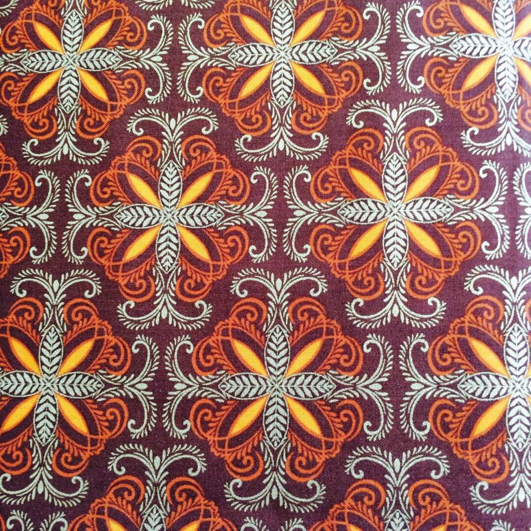 Autumn Splendor Metalic Gold Flower Scroll 8415M Fabric Kanvas - Etsy