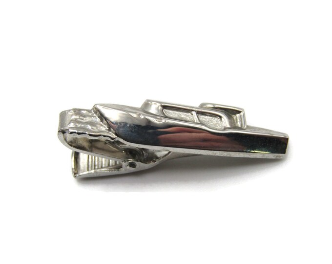 Boat on the Water Boating Sport Silver Tone Retro Tie Clip Tie Bar Men's Jewelry