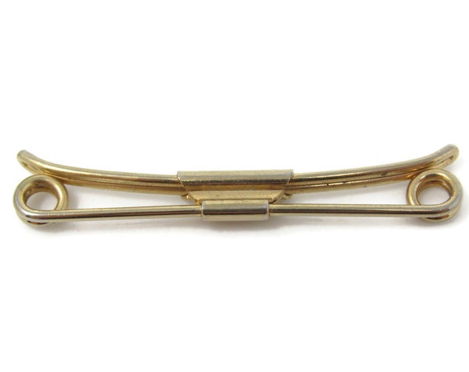 Classic Straight Tie Clip Bar Gold Tone Vintage Men/'s Jewelry Nice Design