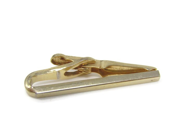 Square Bar Tie Clip Tie Bar: Vintage Gold Tone - Stand Out from the Crowd with Class