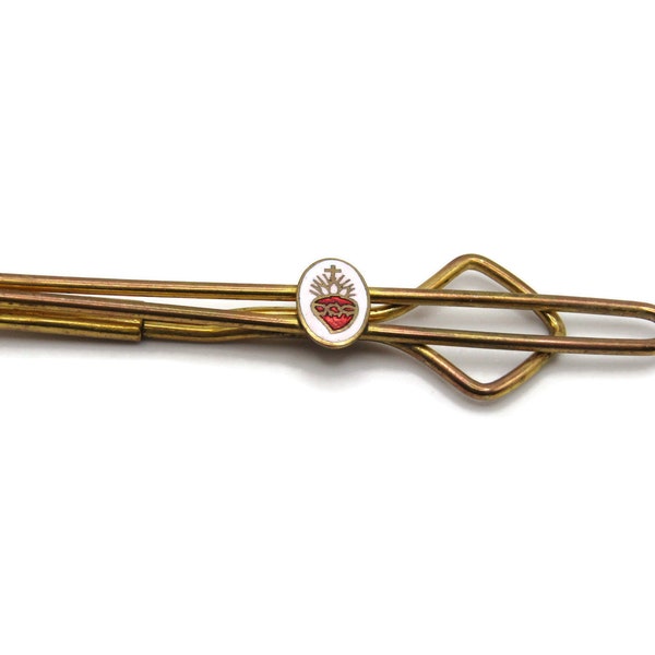 Independent Order of Odd Fellows Emblem Gold Tone Open Body Tie Bar Tie Clip Men's Jewelry