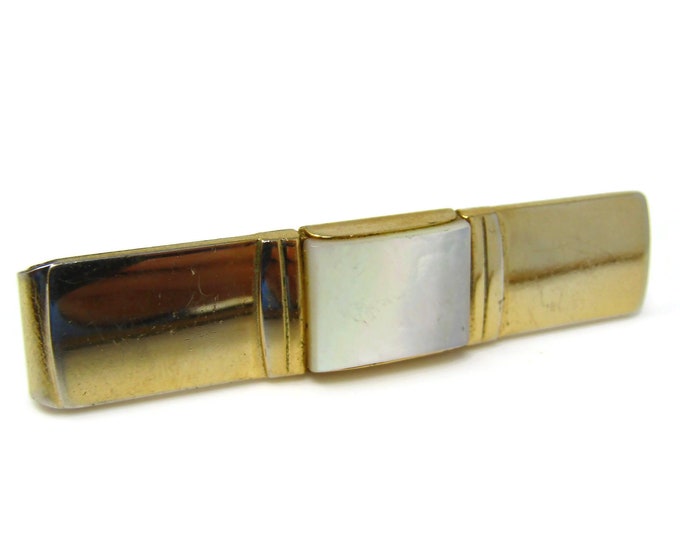 Cool Tie Clip Vintage Mens Tie Bar Mother of Pearl Gift for Dad Son Husband Brother