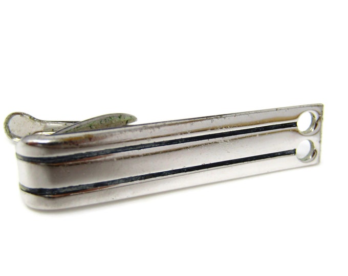 Double Hole Minimalist Tie Clips Men's Vintage Tie Bar