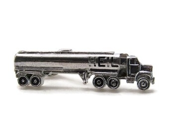 HEIL Lettered Big Rig Truck Tie Clip Tie Bar Men's Jewelry Silver Tone