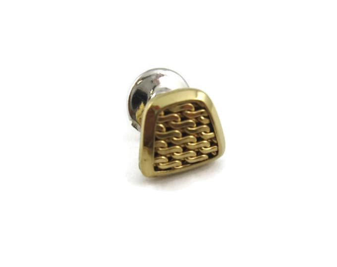 Vintage Tie Tack Tie Pin: 1/20 14K Gold Fill Weave Pattern