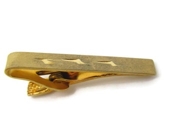 Stylized Birds Tie Clip Vintage Tie Bar: Gold Tone