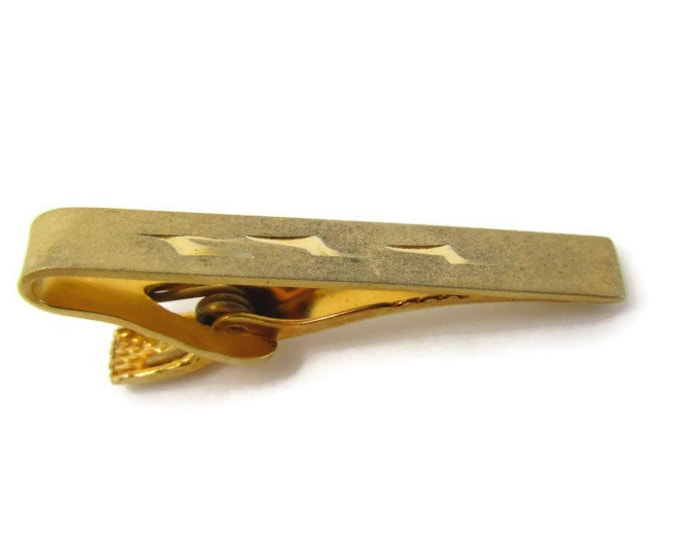 Stylized Birds Tie Clip Vintage Tie Bar: Gold Tone