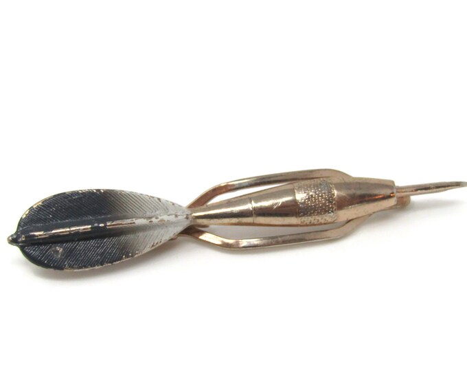 Throwing Dart Tie Clip Bar Gold Tone Vintage Men's Jewelry Nice Design Made in England