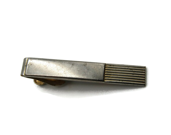 Smooth and Striped Design Classic Gold Tone Tie Bar Tie Clip Men's Jewelry
