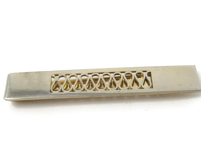 Modernist Open Squiggle Tie Clip Tie Bar: Vintage Gold Tone - Stand Out from the Crowd with Class