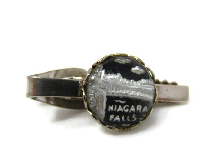 Niagara Falls Tie Clips Men's Vintage Tie Bar Silver Tone