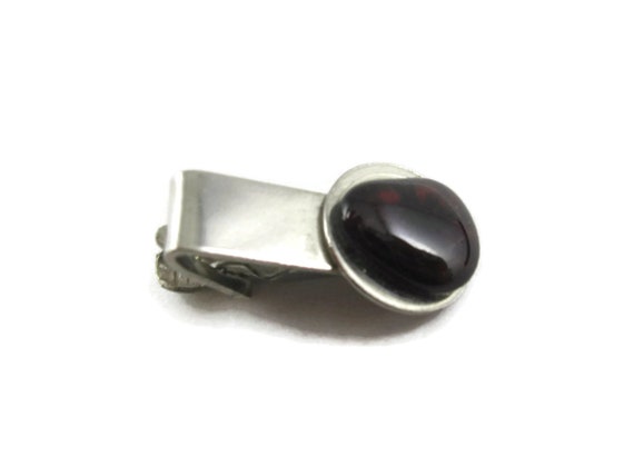 Vintage Men's Tie Bar Clip Jewelry: Smooth Brown … - image 1