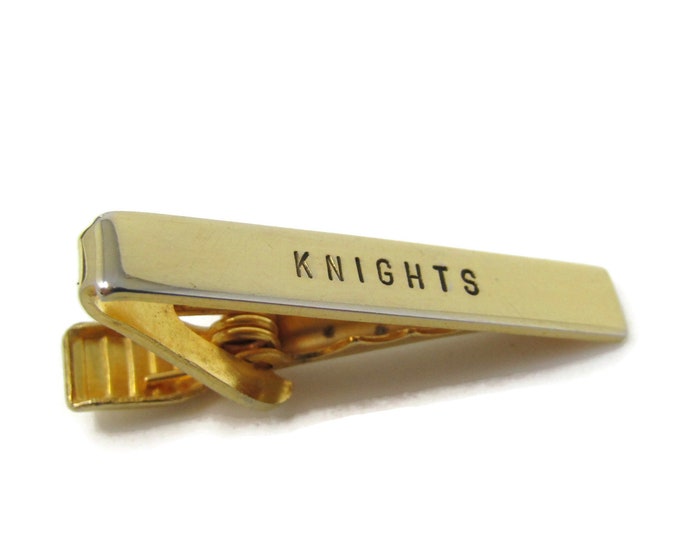 Knights Tie Clip Bar Gold Tone Vintage Men's Jewelry Nice Design