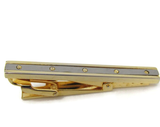 Industrial Screw Design Tie Clip Bar Gold Tone Vintage Men's Jewelry Nice Design