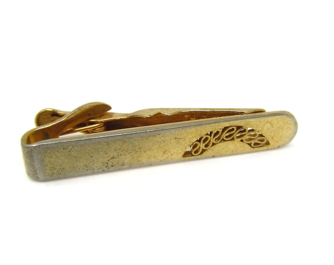 Modernist Tie Clip Tie Bar: Vintage Gold Tone - Stand Out from the Crowd with Class