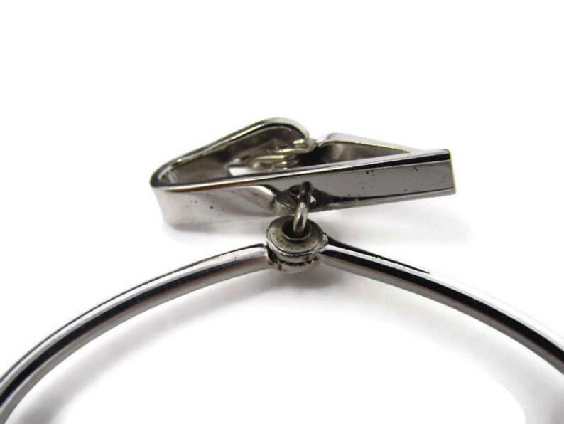 Silver Tone Loop Tie Clip Vintage Tie Bar Nice Design