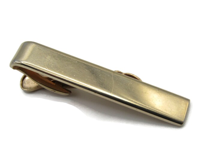 Smooth Finish Classic Tie Bar Gold Tone Tie Clip Vintage Men's Jewelry