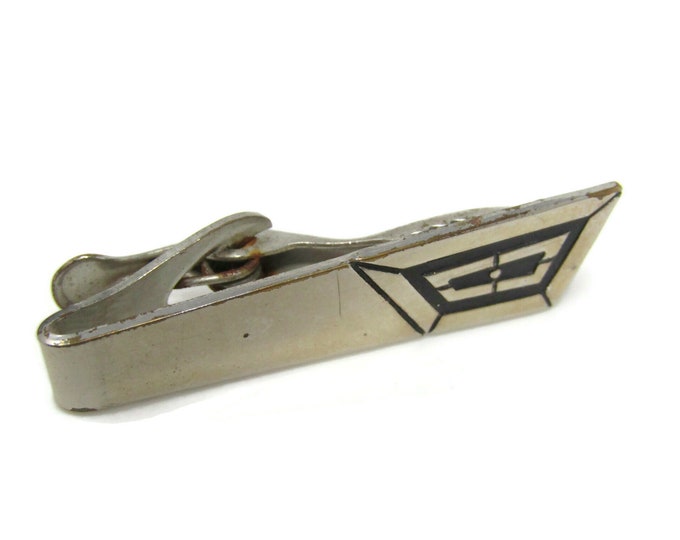 Modernist Wing Design Tie Bar Clip Silver Tone Vintage Men's Jewelry Nice Design