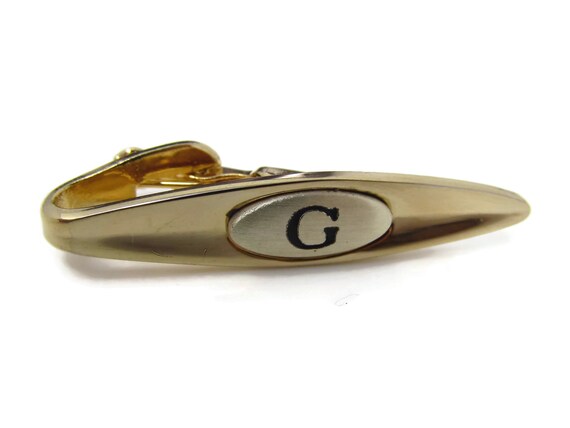 Letter G Tie Clip Vintage Tie Bar: Initial G Lette