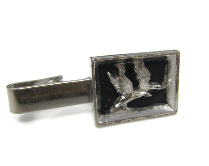 Flying Ducks Birds Tie Clip Tie Bar: Vintage Silver Tone - Stand Out from the Crowd with Class