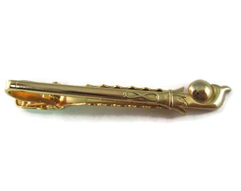 Vintage Men's Tie Bar Clip Jewelry: Stunning Ball & Umbrella Shape Gold Tone Design