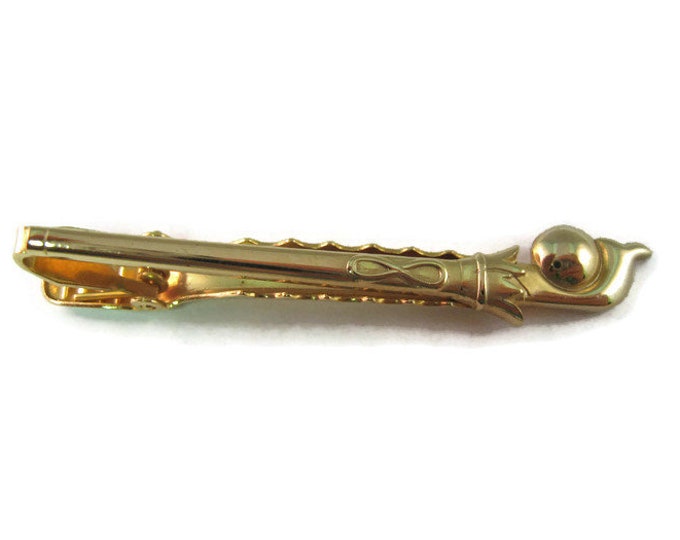 Vintage Men's Tie Bar Clip Jewelry: Stunning Ball & Umbrella Shape Gold Tone Design