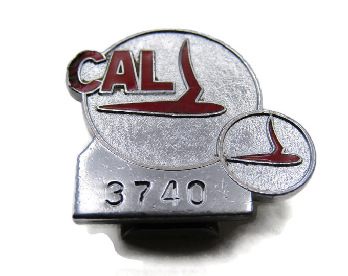 CAL 3740 Logo Tie Clip Tie Bar Men's Jewelry Silver Tone