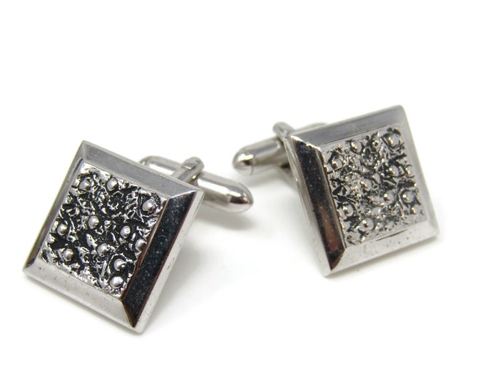 Textured Squares Cufflinks for Men's Vintage Men's Jewelry Nice Design