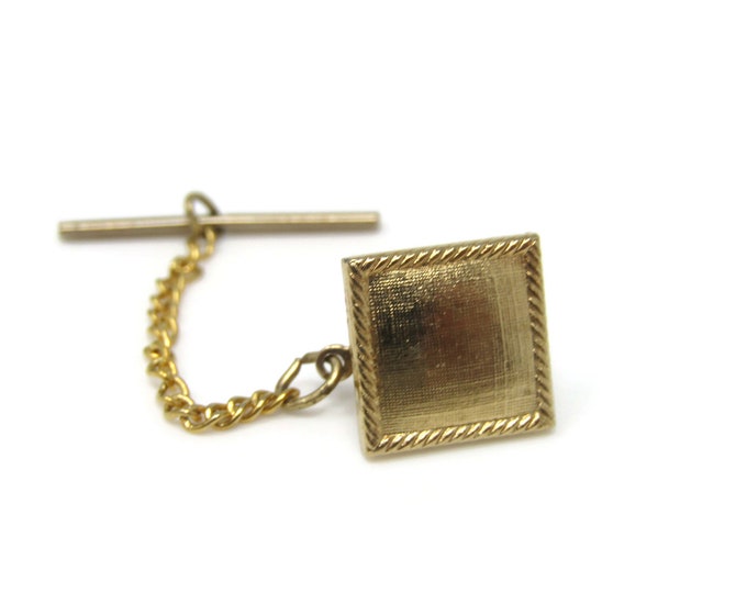 Nice Square Tie Tack Tie Pin Gold Tone Vintage Men's Jewelry Nice Design