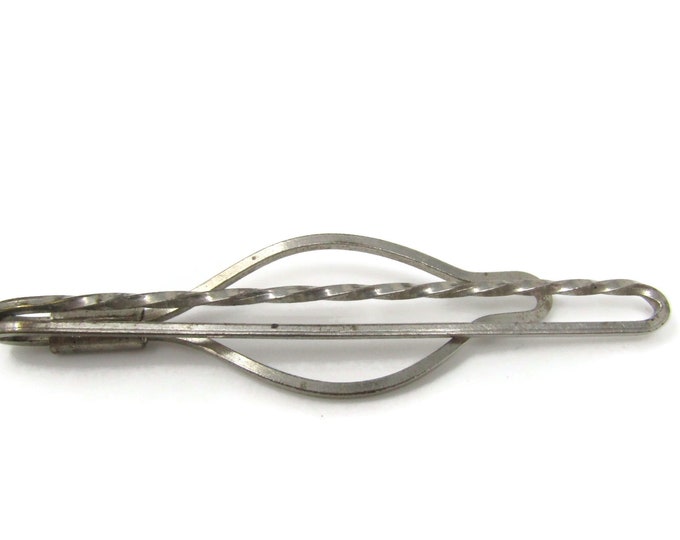 Twist Top Tie Clip Tie Bar: Vintage Silver Tone - Stand Out from the Crowd with Class