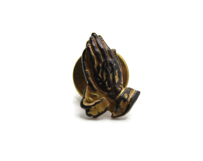 Prayer Hands Vintage Tie Pin Men's Jewelry Gold Tone