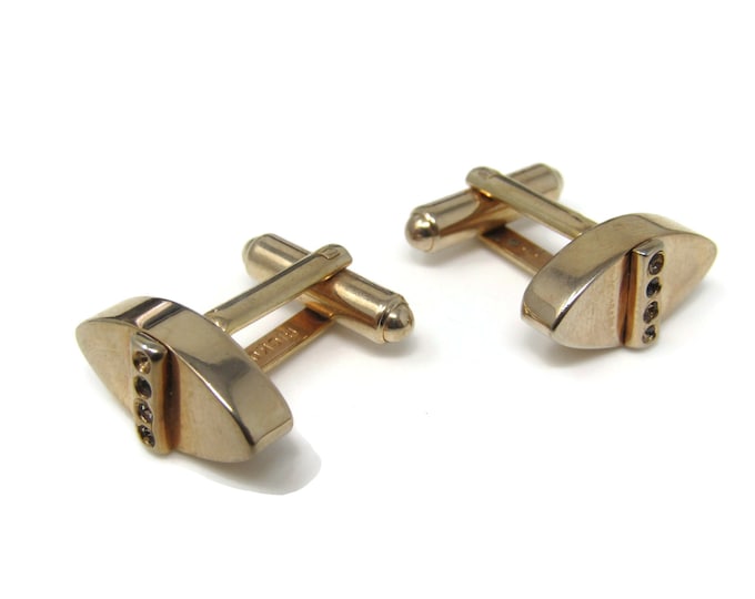 Chunky Shape Circles Center Men's Cufflinks: Vintage Gold Tone - Stand Out from the Crowd with Class